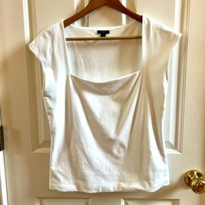 Ann Taylor White Square Neck Top